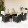 7-piece garden dining set and black synthetic rattan cushions by vidaXL, Garden sets - Ref: Foro24-3276837, Price: 782,02 €, ...
