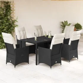 7-piece garden dining set and black synthetic rattan cushions by vidaXL, Garden sets - Ref: Foro24-3276695, Price: 805,65 €, ...