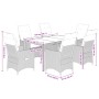 7-teiliges Garten-Essset und schwarze Kissen aus synthetischem Rattan von vidaXL, Gartensets - Ref: Foro24-3276695, Preis: 73...