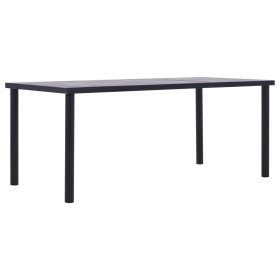 Black MDF and concrete gray dining table 200x100x75 cm by vidaXL, Kitchen and dining tables - Ref: Foro24-281861, Price: 224,...