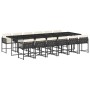 Garten-Essgruppe mit Kissen, 13-teilig, schwarzes synthetisches Rattan von vidaXL, Gartensets - Ref: Foro24-3211482, Preis: 7...