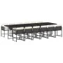 Set comedor de jardín con cojines 13 pzas ratán sintético negro de vidaXL, Conjuntos de jardín - Ref: Foro24-3211482, Precio:...