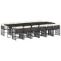 Garten-Essgruppe mit Kissen, 13-teilig, schwarzes synthetisches Rattan von vidaXL, Gartensets - Ref: Foro24-3211662, Preis: 8...