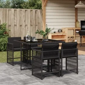 5-piece garden furniture set with black synthetic rattan cushions by vidaXL, Garden sets - Ref: Foro24-3211615, Price: 305,51...