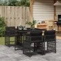 5-teiliges Gartenmöbel-Set mit schwarzen synthetischen Rattankissen von vidaXL, Gartensets - Ref: Foro24-3211615, Preis: 305,...