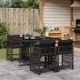 5-teiliges Gartenmöbel-Set mit schwarzen synthetischen Rattankissen von vidaXL, Gartensets - Ref: Foro24-3211615, Preis: 266,...