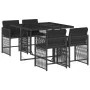 5-teiliges Gartenmöbel-Set mit schwarzen synthetischen Rattankissen von vidaXL, Gartensets - Ref: Foro24-3211615, Preis: 305,...