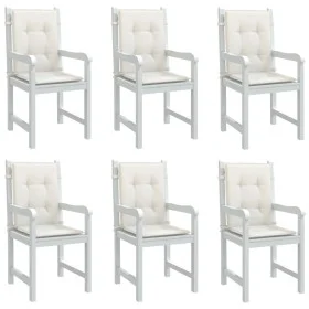 Kissen für niedrige Rückenlehne, 6 Stück, cremefarbener Melange-Stoff, 100 x 50 x 4 cm von vidaXL, Kissen für Stühle und Sofa...