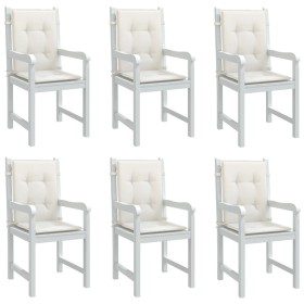 Kissen für niedrige Rückenlehne, 6 Stück, cremefarbener Melange-Stoff, 100 x 50 x 4 cm von vidaXL, Kissen für Stühle und Sofa...