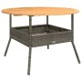 Garden table gray PE rattan wooden surface Ø110x71 cm by vidaXL, Garden tables - Ref: Foro24-368626, Price: 153,49 €, Discoun...