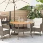 Garden table gray PE rattan wooden surface Ø110x71 cm by vidaXL, Garden tables - Ref: Foro24-368626, Price: 153,49 €, Discoun...