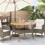Garden table gray PE rattan wooden surface Ø110x71 cm by vidaXL, Garden tables - Ref: Foro24-368626, Price: 156,82 €, Discoun...