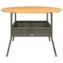 Garden table gray PE rattan wooden surface Ø110x71 cm by vidaXL, Garden tables - Ref: Foro24-368626, Price: 153,49 €, Discoun...