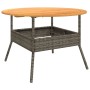 Garden table gray PE rattan wooden surface Ø110x71 cm by vidaXL, Garden tables - Ref: Foro24-368626, Price: 156,82 €, Discoun...