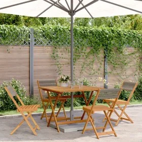 Garden dining set 5 pieces polypropylene solid wood gray by vidaXL, Garden sets - Ref: Foro24-3281782, Price: 269,76 €, Disco...