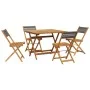 Garden dining set 5 pieces polypropylene solid wood gray by vidaXL, Garden sets - Ref: Foro24-3281782, Price: 269,76 €, Disco...
