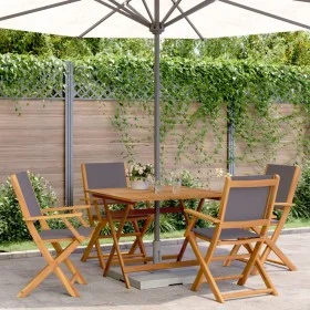 Garden dining set 5 pieces solid anthracite wood fabric by vidaXL, Garden sets - Ref: Foro24-3281833, Price: 313,49 €, Discou...