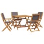 Garden dining set 5 pieces solid anthracite wood fabric by vidaXL, Garden sets - Ref: Foro24-3281833, Price: 334,84 €, Discou...