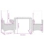 Tisch und Stühle mit Kissen, 3 Stück, schwarzes synthetisches Rattan von vidaXL, Gartensets - Ref: Foro24-3276831, Preis: 314...