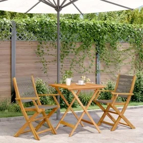 3-piece bistro set polypropylene and gray solid wood by vidaXL, Garden sets - Ref: Foro24-3281878, Price: 204,76 €, Discount: %