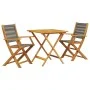 3-piece bistro set polypropylene and gray solid wood by vidaXL, Garden sets - Ref: Foro24-3281878, Price: 204,76 €, Discount: %