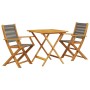 3-teiliges Bistroset aus Polypropylen und grauem Massivholz von vidaXL, Gartensets - Ref: Foro24-3281878, Preis: 207,30 €, Ra...