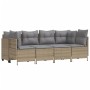Garden sofa set with cushions 5 pieces beige synthetic rattan by vidaXL, Garden sets - Ref: Foro24-3261524, Price: 397,47 €, ...