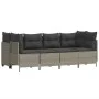Garden sofa and cushion set 5 pieces light gray synthetic rattan by vidaXL, Garden sets - Ref: Foro24-3261526, Price: 397,05 ...