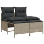 Gartensofa- und Kissenset, 5-teilig, hellgraues synthetisches Rattan von vidaXL, Gartensets - Ref: Foro24-3261526, Preis: 396...
