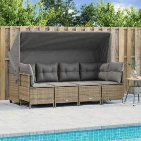 Gartensofa-Set mit Kissen, 5-teilig, beiges synthetisches Rattan von vidaXL, Gartensets - Ref: Foro24-3261530, Preis: 439,35 ...