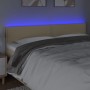 Cabecero con LED de tela color crema 180x5x78/88 cm