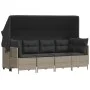 Garden sofa and cushion set 5 pieces light gray synthetic rattan by vidaXL, Garden sets - Ref: Foro24-3261532, Price: 437,34 ...