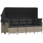 Gartensofa- und Kissenset, 5-teilig, hellgraues synthetisches Rattan von vidaXL, Gartensets - Ref: Foro24-3261532, Preis: 423...