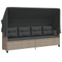 Gartensofa- und Kissenset, 5-teilig, hellgraues synthetisches Rattan von vidaXL, Gartensets - Ref: Foro24-3261532, Preis: 423...