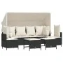 5-teiliges Gartenmöbel-Set und schwarze synthetische Rattankissen von vidaXL, Gartensets - Ref: Foro24-3261551, Preis: 440,45...