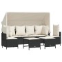5-teiliges Gartenmöbel-Set und schwarze synthetische Rattankissen von vidaXL, Gartensets - Ref: Foro24-3261551, Preis: 417,23...