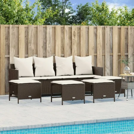 5-piece garden dining set and brown synthetic rattan cushions by vidaXL, Garden sets - Ref: Foro24-3261558, Price: 364,05 €, ...