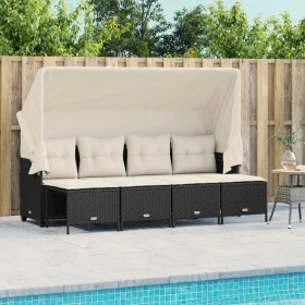 5-teiliges Gartenmöbel-Set und schwarze synthetische Rattankissen von vidaXL, Gartensets - Ref: Foro24-3261539, Preis: 343,02...