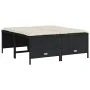 Set de muebles de jardín 5 pzas y cojines ratán sintético negro de vidaXL, Conjuntos de jardín - Ref: Foro24-3261539, Precio:...