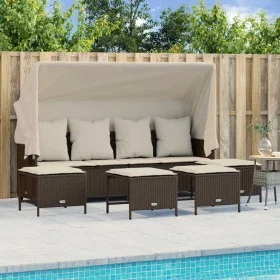 5-piece garden dining set and brown synthetic rattan cushions by vidaXL, Garden sets - Ref: Foro24-3261564, Price: 401,93 €, ...