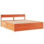 Wax brown pine wood drawer bed frame 180x200 cm by vidaXL, Beds and slatted bases - Ref: Foro24-3282341, Price: 338,11 €, Dis...