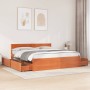 Wax brown pine wood drawer bed frame 180x200 cm by vidaXL, Beds and slatted bases - Ref: Foro24-3282341, Price: 338,11 €, Dis...