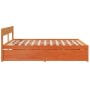 Wax brown pine wood drawer bed frame 180x200 cm by vidaXL, Beds and slatted bases - Ref: Foro24-3282341, Price: 338,11 €, Dis...