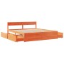 Wax brown pine wood drawer bed frame 180x200 cm by vidaXL, Beds and slatted bases - Ref: Foro24-3282341, Price: 338,11 €, Dis...