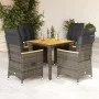 5-teiliges Garten-Essset mit grauen Kissen aus synthetischem Rattan von vidaXL, Gartensets - Ref: Foro24-3276844, Preis: 521,...