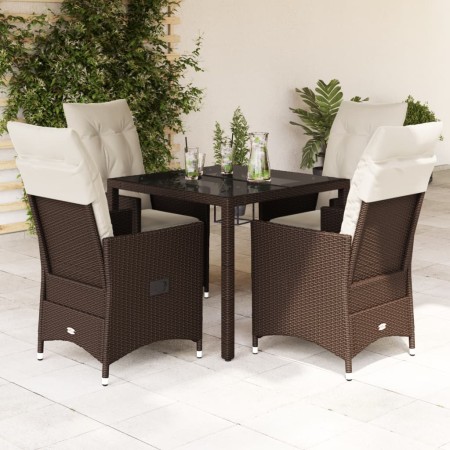 5-piece garden dining set and brown synthetic rattan cushions by vidaXL, Garden sets - Ref: Foro24-3276768, Price: 558,08 €, ...