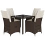 5-piece garden dining set and brown synthetic rattan cushions by vidaXL, Garden sets - Ref: Foro24-3276768, Price: 558,08 €, ...