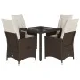 5-piece garden dining set and brown synthetic rattan cushions by vidaXL, Garden sets - Ref: Foro24-3276768, Price: 597,64 €, ...