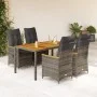 5-piece garden dining set with gray synthetic rattan cushions by vidaXL, Garden sets - Ref: Foro24-3276846, Price: 594,33 €, ...