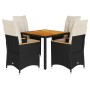 5-piece garden furniture set with black synthetic rattan cushions by vidaXL, Garden sets - Ref: Foro24-3276833, Price: 540,68...